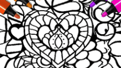 Abstract Heart Coloring Pages